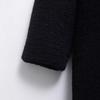 2024 Autumn/Winter Black Casual Fleece Long Sleeve Stand Collar Overcoat Jacket