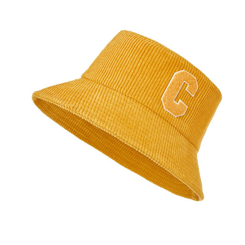 Spring and Autumn New Trendy Retro Letter Corduroy Bucket Hat for Men and Women Outdoor Wear Casual Sunshade Basin Hat