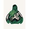 2025 new American retro skull skeleton series 3D digital printing trend hoodie sweater