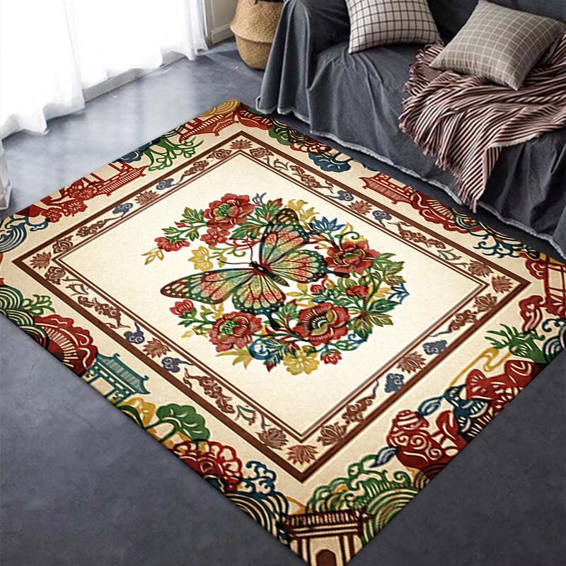 2025 New Classical Butterfly Carpet Rug for Living Room Bedroom Home Sofa Decoration,Kids play Non-slip Floor Mat46
