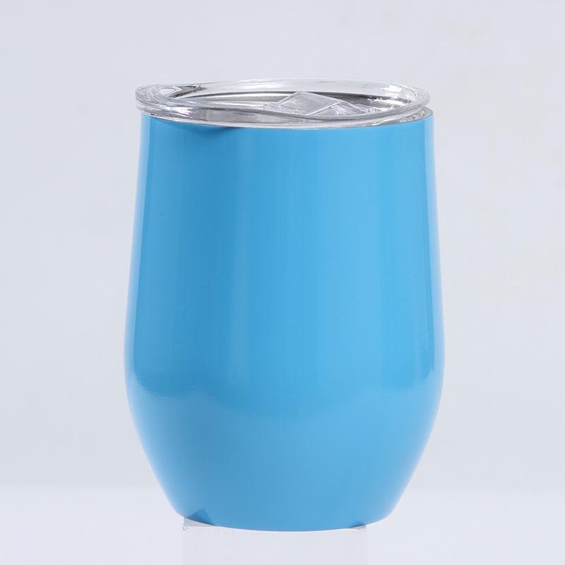 12oz Eierschalenförmiger U-förmiger Edelstahl-Vakuum-Weinbecher mit Bauchdesign