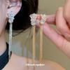 18k Real Gold Electroplated Silver Needle Zircon Star Fringed Stud Earrings Niche High-end Earrings Simple Temperament Earrings Women