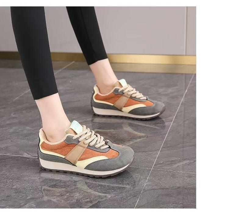 Women's Versatile Retro Casual Sneakers - German Design Autumn/Winter Microfiber Leather Dad Shoes
