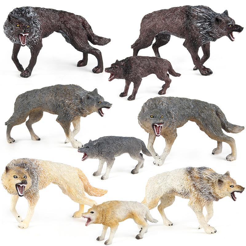 Simulert Skogsdyr Ulv Modell Grå Ulv Hvit Ulv Gående Brun Ulv Arktisk Ulv Bordplate Statisk Ornament Leke