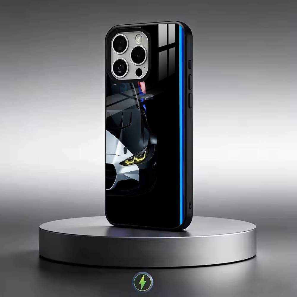 Blue Red Cars M3 M4 Phone Case For iPhone17,16,15,14,13,12,11 Plus,Pro Magnetic with Magsafe Wireless Charging