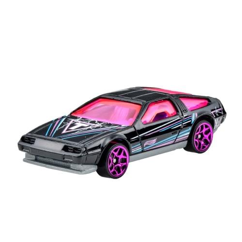 Hot Wheels Basic Car DMC DeLorean - Mini coche de juguete para niños de 3 años en adelante, color negro, JFN34