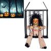 Scary Skull Cage Prisoner Haunted House Decor Spooky Hanging Ghost Screaming All Hallow Day Prop wit