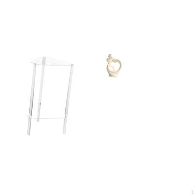 Minimalist Acrylic Side Table with Artistic Abstract Figurine Ornament Modern Bedside Cabinet And