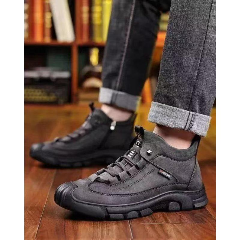 Men‘s Shoes Winter Cotton Thickened High-Top Snow Boots Warm Versatile Outdoor Father.