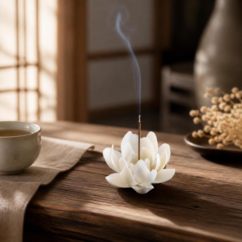 Flower Design Incense Burner Ceramic Incense Burning Tray Home Decoration Incense Stick Holder Zen