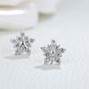 Christmas Snowflake Zircon Stud Earrings Elegant Temperament Snow Flower Earrings New Year Holiday Jewelry Gifts For Women Men