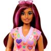 Barbie Fashionista Colorful Heart Dress Doll Set with House for Ages 3 and Up Pink HJT04