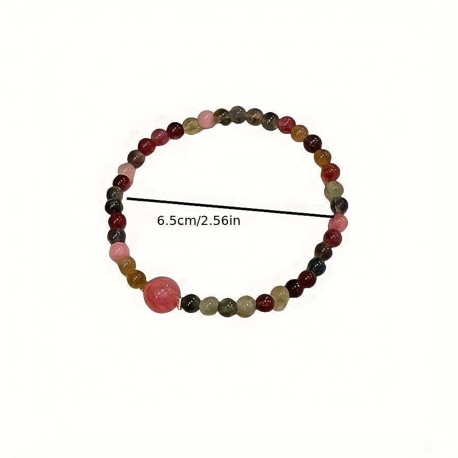 1PCS Pink Bead Bracelet, Bohemian Style Hand Woven Bead Accessory, New Chinese Style Bracelet with High-end Fashion, Suitable for Pairing