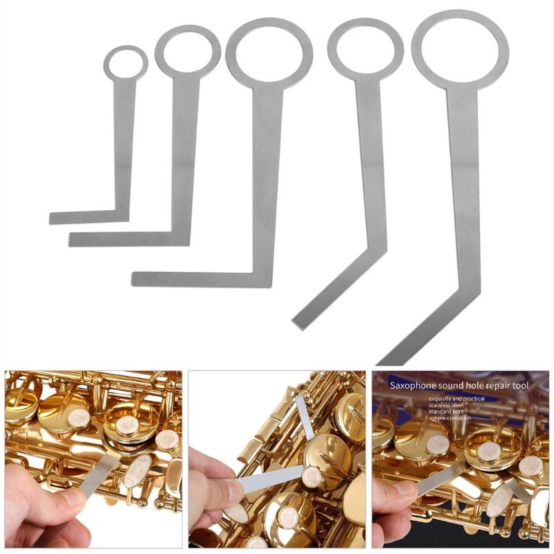 5Pcs Saxophone Pad Adjusting Tool Saxophone Leveling Rings Pad L Shape Key Cover