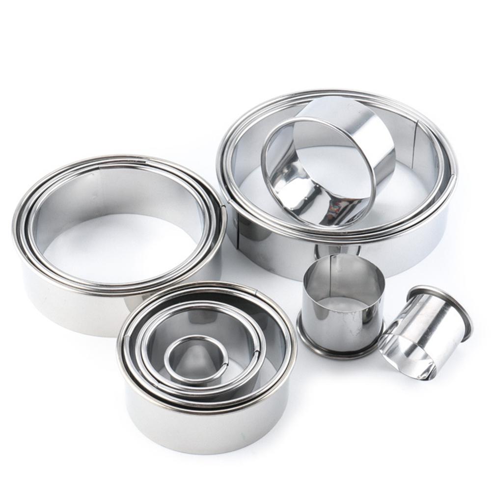 Stainless Steel Cookie Cutter Set, Round Metal Cake Decorations Tools,Baking Molds for Making Tiramisu,Mousse,Etc, 14 Pcs