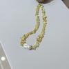 Baroque Pearl & Natural Citrine Necklace – Mori Style Irregular Stone Pendant Collarbone Chain for Women
