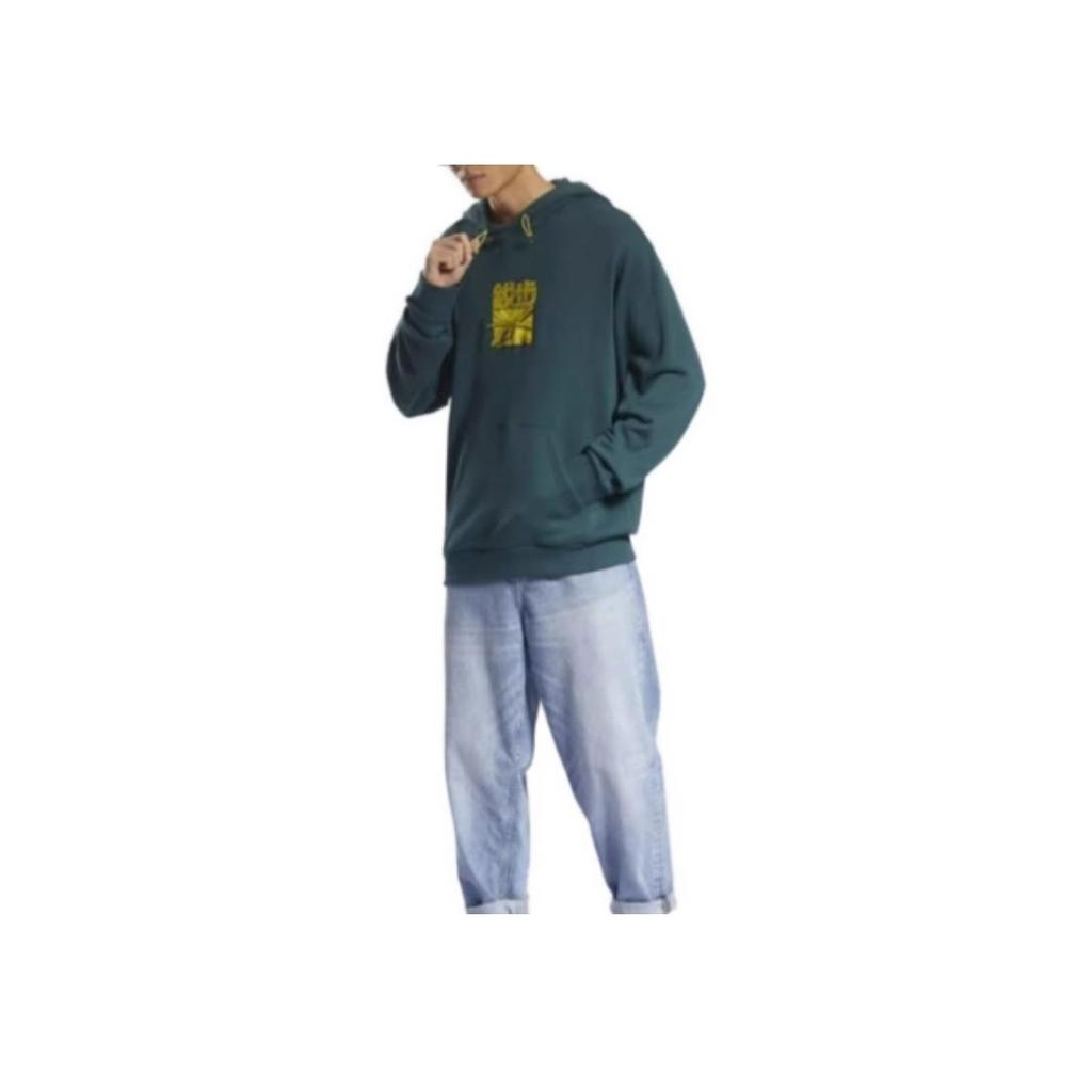Reebok CNY Series Printed Letter Hoodie Pullover Long Sleeve Sweatshirt Unisex Tops Forest-Green HE7135