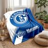 Schalke 04 FC Benutzerdefinierter Name Text Flanelldecke Fußball Logo Personalisierte Fleece-Wurfkuscheldecke Besonderes Geschenk für Sofa Schlafzimmer Zuhause