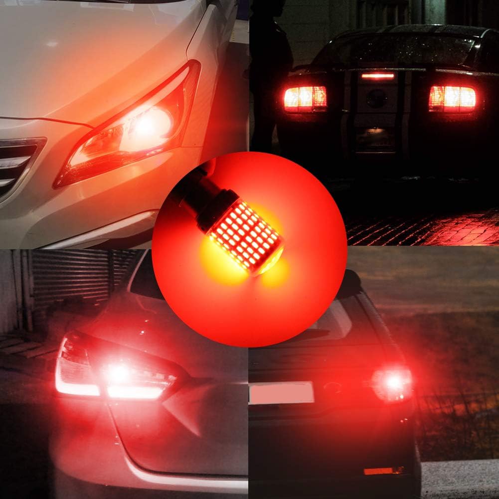 X-STYLE S25 Becuri Duble, LED Roșu, BAY15D, Unghiuri Diferite ale Pinilor, Luminozitate Ultra, LED 1157