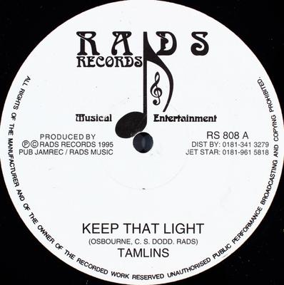 12inch Record TAMLINS - Keep That Light RS808 Rads Records 1995 UK Reggae, Ska & Dub Used