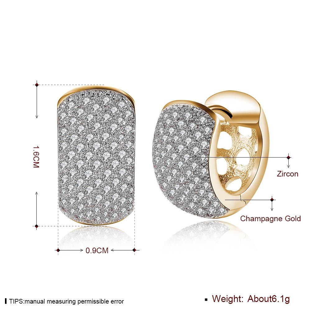 925 Sterling Silver 18K Gold Round Hollow Zircon Earrings for Women Charm Jewelry
