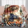 1PC Custom Name Elegant Bamboo Garden flannel blanket versatile,all-season throw suitable for the living room,bedroom,camping,travel,and gift