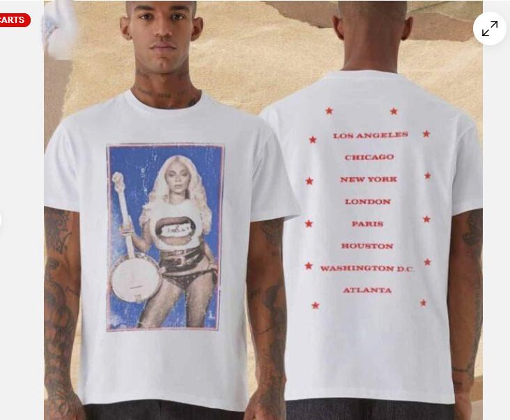 

Beyonce Cowboy Carter Tour 2025 Cities List Merchandise T-Shirt 3XL