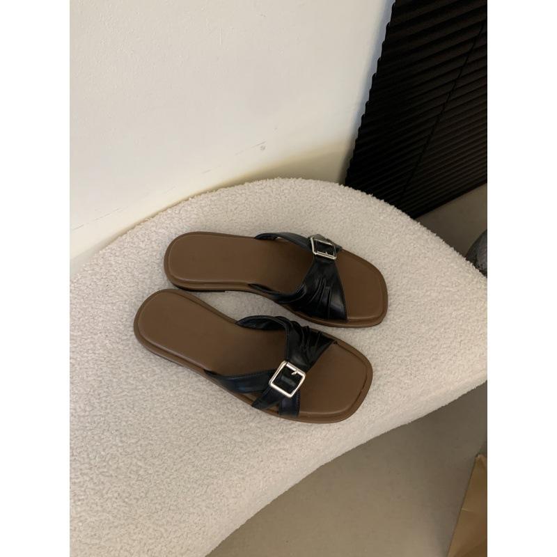 

Spring and autumn new slippers cross-shaped open-toe breathable vacation casual cool slippers women s shoes 36-37 (one size smaller)