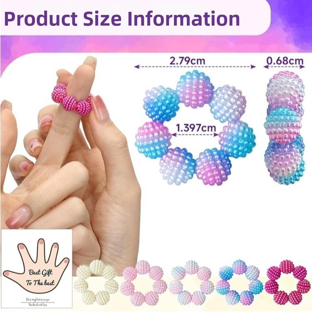 5 ks/Sada Nastavitelné Prsteny na Prsty pro Úlevu od Stresu Bodkované Korálky Fidget Prstový Masážní Přístroj Meditace