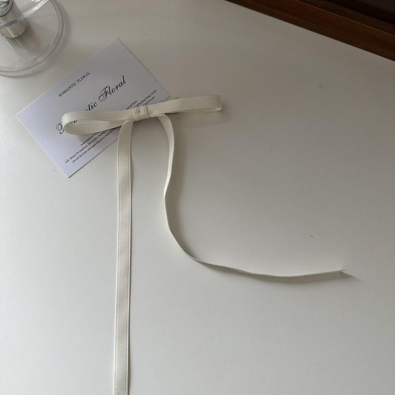 Solid Color Ribbon Hair Clip Female Long Streamer Sweet Temperament Duckbill Clip Simple Hair Accessories
