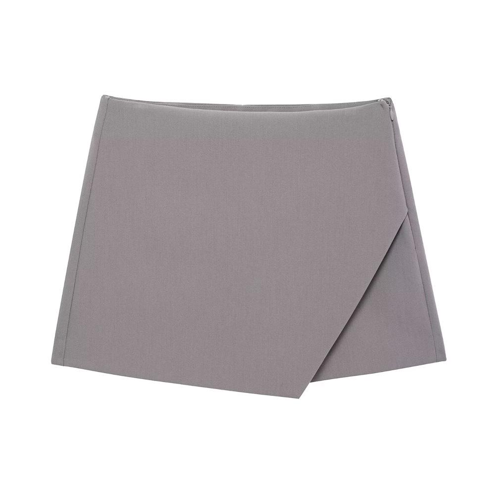 

Женские асимметричные кюлоты с завышенной талией, облегающего кроя, весна 2025 S серый