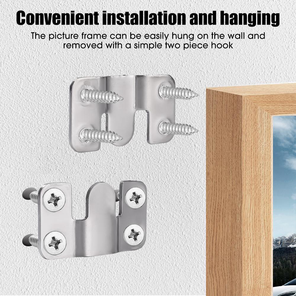 Stainless Steel Interlock Hanging Buckle Heavy Duty Photo Frame Hook Wall Mounted Flush Mount Brackets For Furniture Connector