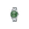 Casio MTP-1381D-3AV Analog Quartz Men's Watch Silver Metal Band Green Color