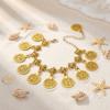 Vintage Coin Pendants Anklets for Women Bohemian Ethnic Metal Retro Coin Foot Chain Summer Beach Vacation Jewelry Accessories
