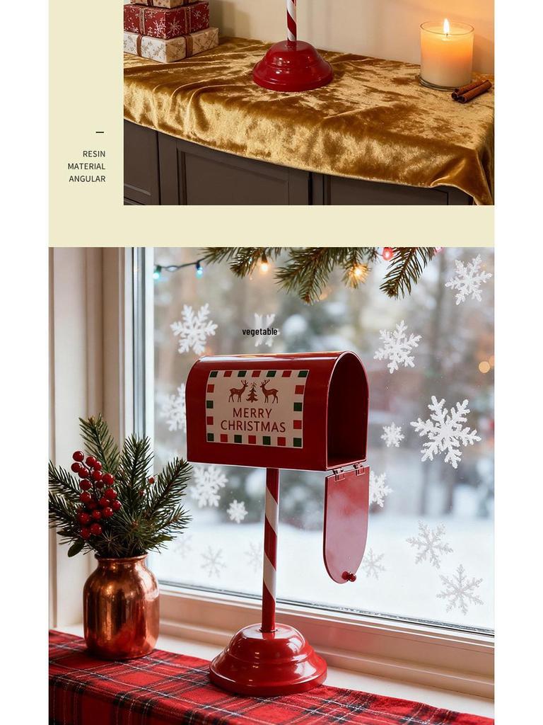 Iron Art Christmas Mailbox Ornament - Festive Indoor Decoration and Gift Stand