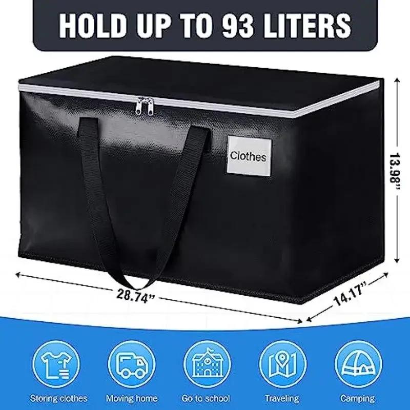 4pcs Moving Storage Bags 93L Clothing Organizers Luggage Bag Large Capacity Waterproof Clothes Quilts Luggage Storage Bag