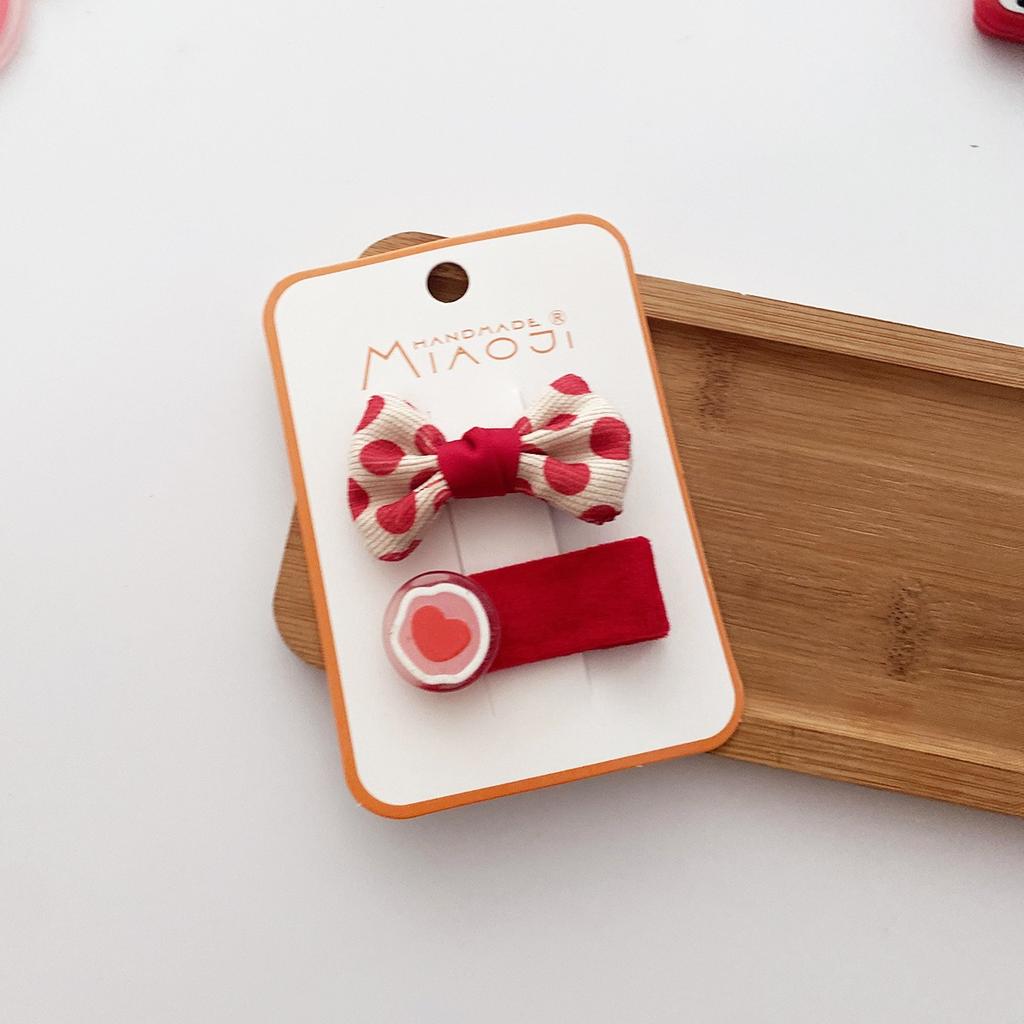 Kawaii Red Bowknot Dot Hairpins Children Baby Girls Kids Hair Clips Bow Pin Barrettes Accessories Hairclip Headdress Headwear