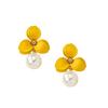Japanese & Korean Style Sweet Floral Pearl Stud Earrings for Women - Chic, Niche, Elegant Design for Daily Wear
