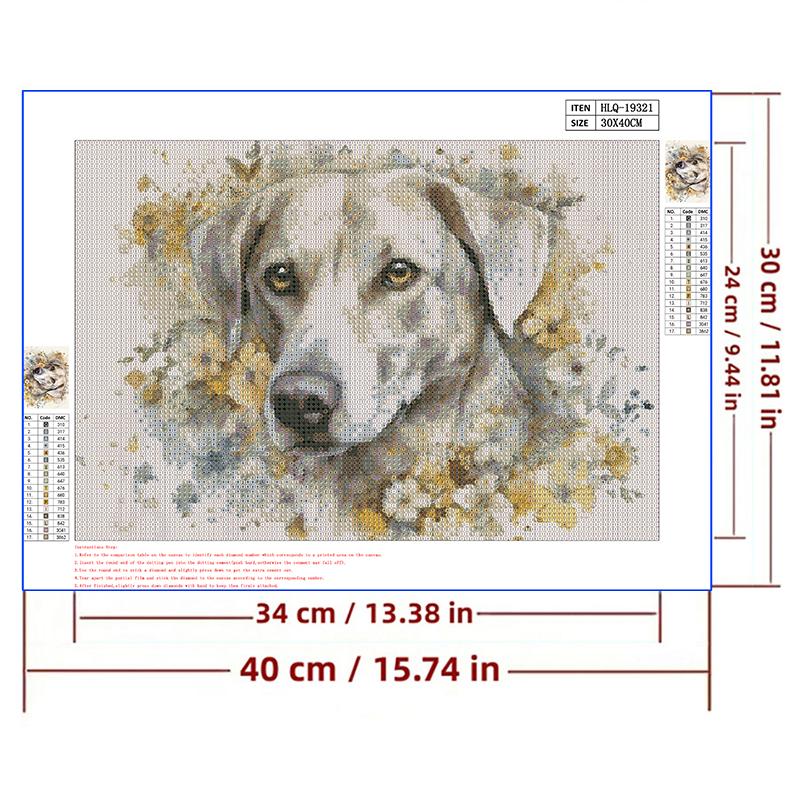 5d DIY Diamond Painting Cross Stitch Watercolor Flower Dog Diamond Embroidery Mosaic Full Round Drill Home Decor