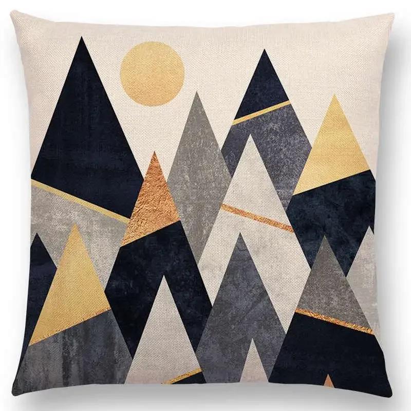 Neuer Sonnenaufgang Und Mond Verträumte Gipfel Farbenfrohe Berge Welt Abstraktes Geometrisches Muster Kissenbezug Auto Sofa Dekokissenbezug