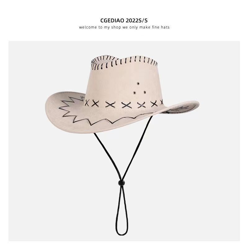 Vintage Western Cowboy Hat British Knight Hat Men's Top Hat Shade Jazz Hat Women's Summer Sunscreen Eaves