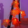LED Pumpkin & Maple Leaf String Lights for Halloween and Thanksgiving Decor