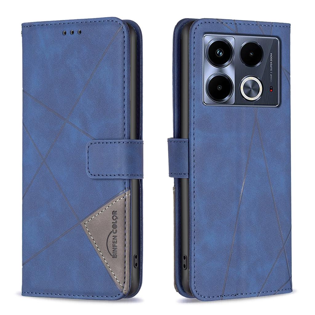 BINFEN COLOR For Infinix Note 40 Phone Cases Wallet Stand Geometry Imprint Leather Cover