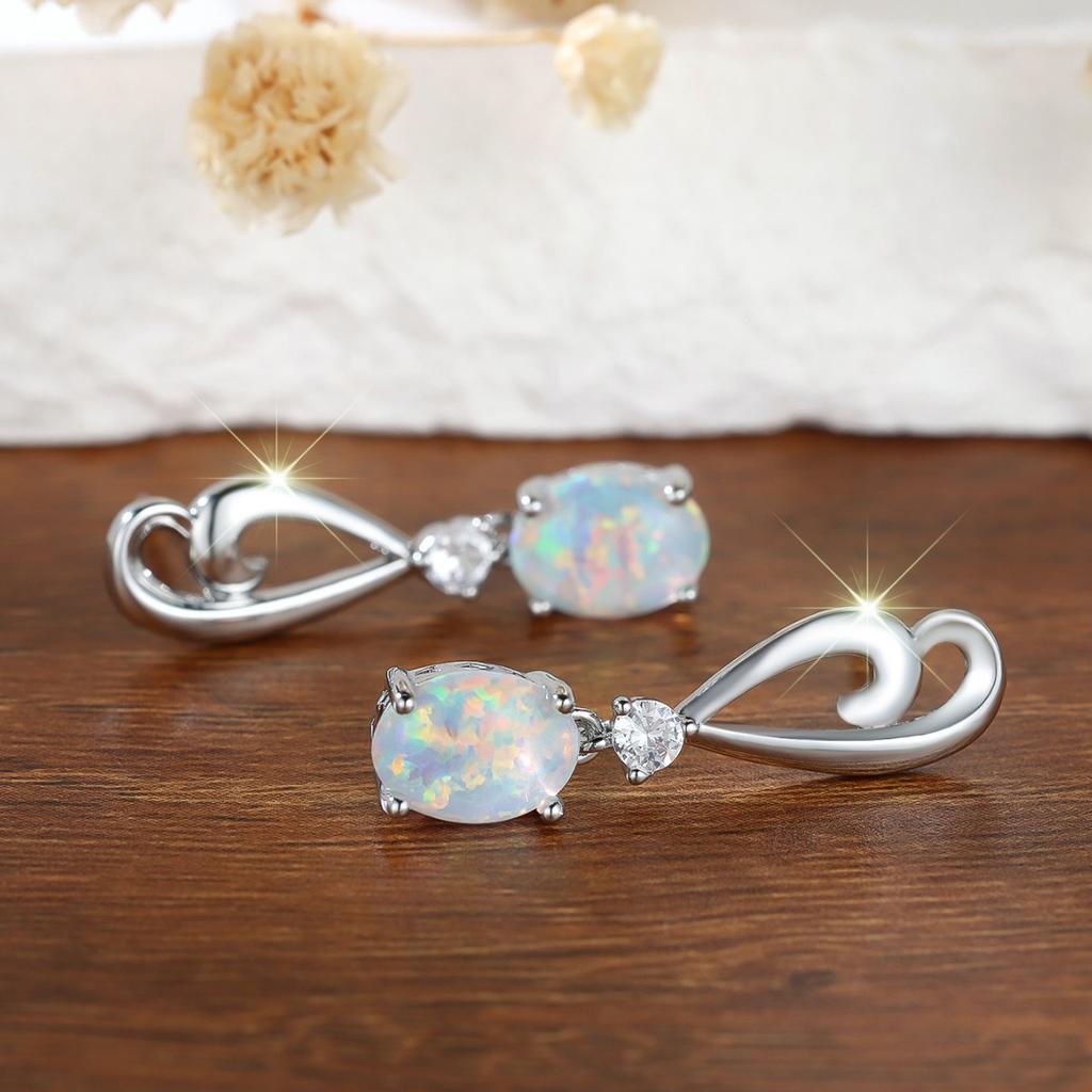 White Wave Hollow Earrings for Women Simple and Versatile Eardrops and Accessories