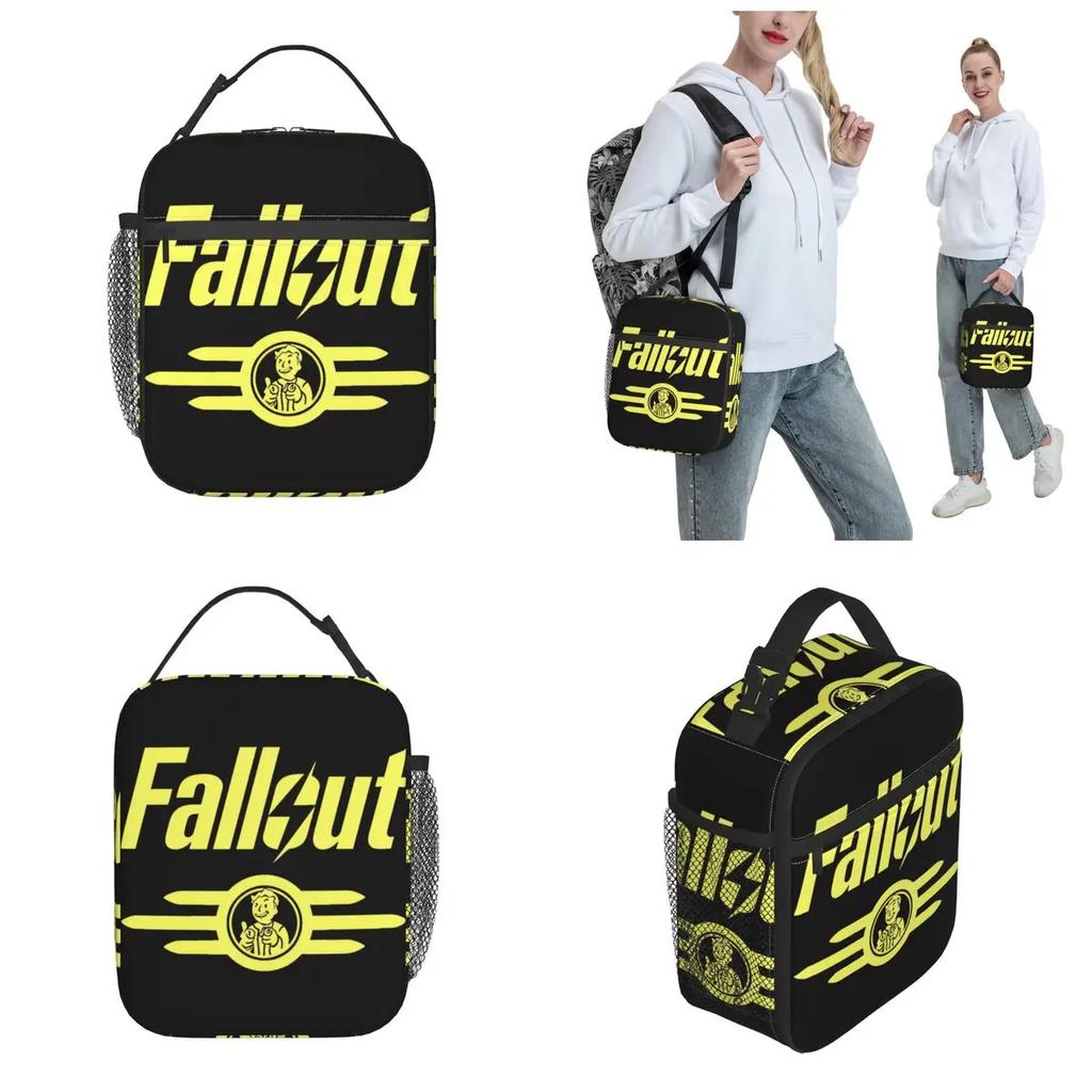 Vintage Fallouts Finger Guns Insulated Lunch Tote Bag For Picnic Funny Games Food Box Portable Thermal Cooler Lunch Boxes