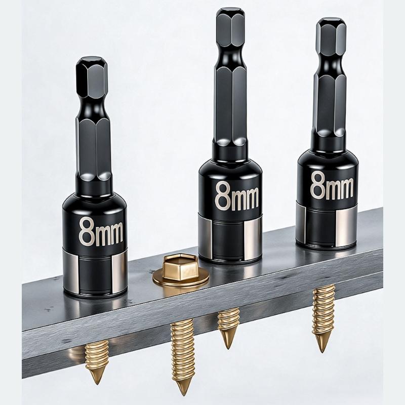 5Pcs Universal Impact Socket for 6.35mm Hexagonal Shank Tool Ratchet Wrench Socket Wrench Adapter Spanner