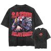 Harajuku Streetwear Washed TShirt Japanese Anime Naruto Tshirt Double Sided Cotton Tees Tops Men Short Sleeve Vintage Tshirt