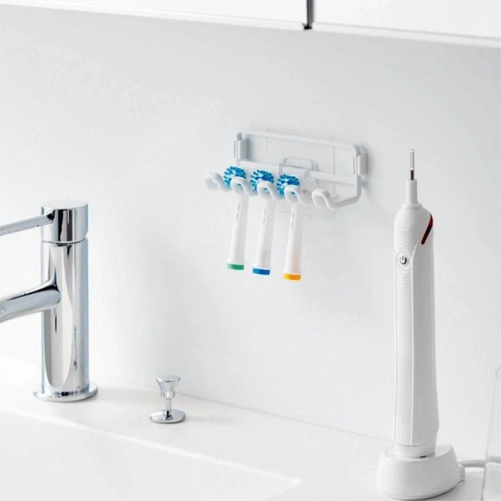Wall Mounted Toothbrush Storage Rack 4 Slots Electric Toothbrush Holder  Home