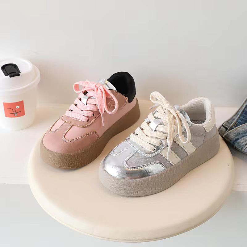 Girls' Black Leather Princess Shoes - British Style Autumn Collection