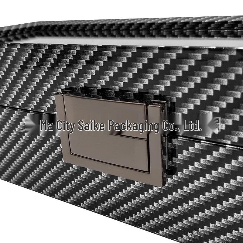 Carbon Fiber 6-Slot Wooden Watch Display Box